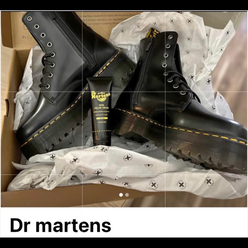 Dr Martens, smooth black leather, never worn brand new, size 8 in men’s